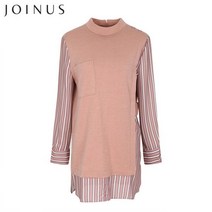 조이너스 차이나넥 스트라이프 롱 티셔츠-JW19KL2803228A