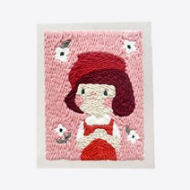 펀치 니들 DIY 만들기 캔버스 키트, PH304.빨간 베레모 소녀