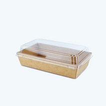 더모아 DRP-2 사각일회용 종이도시락 바디+뚜껑 SET 100개(크라프트), 1세트, 100개입