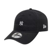 MLB 워시드 미니 로고 뉴욕 양키스 언스트럭쳐 볼캡 블랙 남녀공용!! 커플모자!! 편안한!!