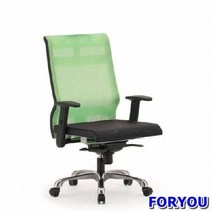 Foryou2960 관리자용 회전의자 도나우 중 올메쉬 발 의자 사무 공부, 그린 블랙