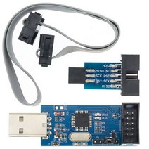 USBASP AVR 프로그래머 USB ATMEGA8 ATtiny/CAN/PWM 10Pin 와이어 모듈 DIY + To 6 핀 어댑터 보드 쉘, [03] 1 SET