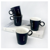 파울러스 뉴 믹스커피 머그잔, 블랙, 4개