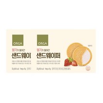 아이 가족 우리집 건강 간식 풀무원 휴대간식 올가 딸기가 들어간 샌드웨이퍼 아침 식사대용 해썹 32g 2개 1세트, 17세트