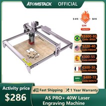 ATOMSTACK-A5 Pro 40W 12mm 나무 절단 레이저 조각기 압착 스폿 금속 각인 커터 100W co˚레이저 효과 DIY 로고 마크, EU, CHINA