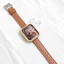 엔터콘 애플워치 9 SE 울트라 2 슬림 싱글투어 가죽 스트랩 밴드 8 7 6, 41/40/38mm, 다크 브라운