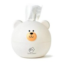귀여운 곰 머리 티슈 상자 북유럽 작은 공룡 롤 종이 보관 원형 컨테이너 랙 만화 거실 크리에이티브 홈 심플, 01, 협력사, 01
