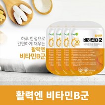 업무 학업 과로 스트레스 불규칙한 생활 에너지 체력 무기력감 무력감 힘들때 지칠때 회복 관리 에 좋은 먹는 생활 활력 수용성 비타민 B군, 4BOX(4개월분)