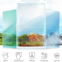 붙이는 창문필름 썬팅 자외선차단시트 유리창단열필름 유리시트지 UV차단 단열제 단열, 반투명 창문필름 에메랄드그린 5M
