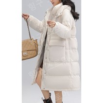 덕다운 패딩 여성 퍼플 데일리 롱패딩