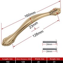 유럽식 매트 골드 캐비닛 손잡이 단단한 알루미늄 합금 주방 찬장용 서랍 가구 하드웨어, AB45-2