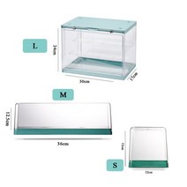 아크릴 케이스 프라모델 피규어 운동화 건담 장식장 보관함 동전 수집 악세사리 상자 투명 블라인드 박스 디스플레이 모델 소장품 방진 artcrafts box toy 인형 보관, m 36x12.5x8cm 직사각형, 초록