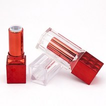 에끌 립스틱케이스 립스틱만들기 립밤케이스 립밤만들기DIY 립스틱 소재 흰색 립스틱 튜브 둥근 사각형 립스틱 빈 튜브 내경-12585, 단일옵션, 04. 붉은 격자 무늬 15개