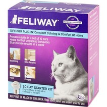 FELIWAY 펠리웨이 클래식/프렌즈 고양이 디퓨저 훈증기 리필 스트레스 완화, 프렌즈, 리필 48ml x 3개