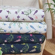 코튼린넨 대폭 원단 11수 린넨 플로랄 라벤다 4컬러, 네츄럴퍼플