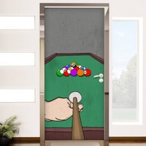당구장 현관문시트지.꾸밈