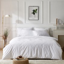 구스온 폴란드80 + 60수 호텔 자가드 이불커버세트 화이트 K