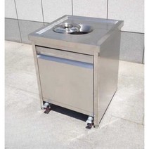 레스토랑 잔반카트 잔여 음식물쓰레기 호텔 수거함 식당 잔반처리통 식기, 03 바퀴 없는 원형 구멍 70x70x80