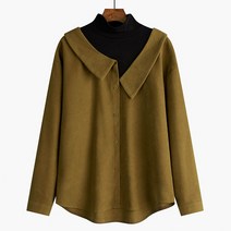 흰색긴팔셔츠 페이크투피스 여성 이너웨어 가을겨울 시크 디자인감각 보이핏 볼륨 화이트 소매 와이셔츠 상의 2967158776