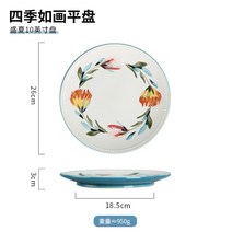 플라워 꽃무늬 접시 빈티지 디저트 접시 떡볶이 파스타 분식집 그릇 빈티지코렐, G