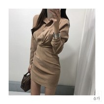 497030 여성 데일리 원피스 봄 여름 프렌치룩 헵번 영 스타일 슬림핏 슬림 핏 드레스 여성용 모던 칼집 여신 기질