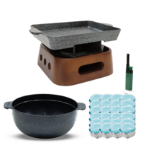 밋꾸 가정용 미니화로 그릴 + 냄비 + 고체연료 24p + 가스라이터 랜덤발송 세트, 1세트, 미니화로(17 x 17 x 8 cm), 그릴(19 x 14 x 2.6 cm), 냄비(169 x 75 mm)