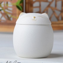 반려 동물 화장 납골당 장례 추모 유골함 진공 루세떼함 식장 스톤 비석 애견 제사 애완, 하얀, 500ml