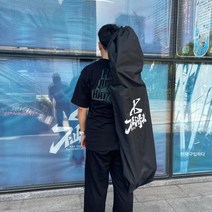 보드뿐만 아니라 육상 서핑 보드 롱 보드 어판 도로 보드 방수 백팩 캔버스 숄더 크로스백, 블랙 긴 접시 배낭