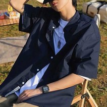 20대 남자 아우터 여름 면반팔 남방 빅사이즈 셔츠 남녀공용쇼핑몰-72394EA