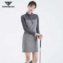다운블로우 여자PK체크원피스 체크 웨어 PK 여성상의 골프 원피스