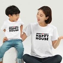 끼리끼리 해피하우스 반팔라운드 - 가족티 패밀리룩 단체티