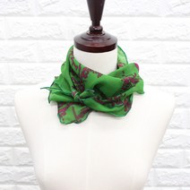 빨간초코 국산 쁘띠 봄꽃 미니 플라워 삼각 스카프 나염 여성