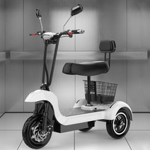 여성 세발 전기자전거 접이식 배터리 48V 삼륜 전동 전기 스쿠터 어른용, 화이트, 옵션08 싱글 리튬48V(운행거리40-45km)