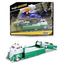 자전거트레일러 1:64 디자인 팀 홀러 1955 쉐보레 노매드 자동차 트레일러 1971 베가 모델 컬렉션 선물 장, 04 1960 Ford