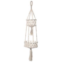 장식 행잉 플렌트 꾸미기 플렌테리어 화분 2층 Macrame 교수형 바구니 Boho 홈 장식 꽃 식물 홀더 부엌 실, 01 초콜렛