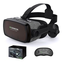 게임 가상현실 VR 2020 Shinecon 9.0 Casque VR 헤드셋 3D 안경 VR 가상 현실 헬멧 IOS 및 안드로이드 전화, 03 VR with controller B
