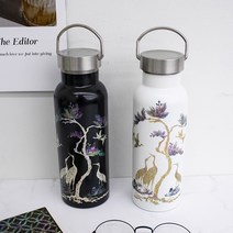 나빌레라 국산 스테인리스 자개텀블러(송학) 500ml, 블랙