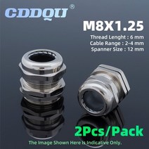 케이블글랜드 2pcs 방수 금속 니켈 pleated 황동 메트릭 및 pg 스레드 케이블 글 랜드 m6-m18 pg7-pg11 고정 씰 조인트 배선 액세서리, CHINA_M8 Fit 2-4mm