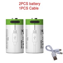 손난로3.7V CR123A 700mAh 충전식 배터리 CR17345 16340 레이저 펜용 LED 손전등 셀 USB c타입 케이블, 02 2PCS
