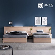 베드리움 피날레 LED 패밀리침대Q+SS-매트리스 제외, 라이트그레이