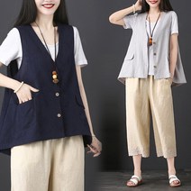 AIRASI 빅사이즈 조끼 여름조끼 여름베스트 마 베스트