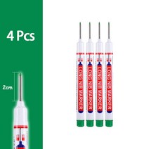 다 롱 헤드 마커 펜 욕실 목공 장식 딥 홀 레드/블랙/블루/그린 잉크 1-8 개/묶음, [28] green 4pcs