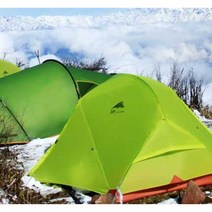 1인용 초경량텐트 백패킹 자립식 이너텐트 동계쉘터, 더블 15D 삼계절 카키색 풀세트