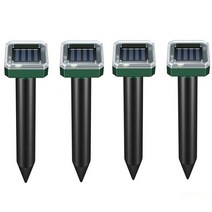 두더지퇴치기 유해동물 쥐 초음파 태양열 진동 족제비 포획기 뱀, Square - 4pcs