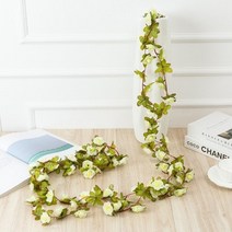 2.5 미터 인공 꽃 장미 아이비 덩굴 웨딩 장식 실크 꽃 화환 문자열 홈 매달려 장식에 대 한 잎, 스타일 흰색