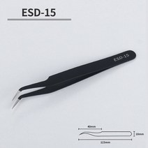 공구 스테인레스 스틸 ESD 정밀 핀셋 키트 수리 도구 모델 제작 벤딩 수동, 06 1pcs_01 Black