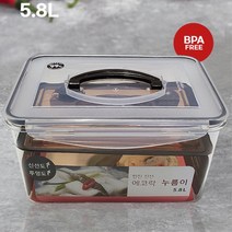 엄마표 김치통 투명한 발효용기 5.8L 야채보관용기 쌀통 업소용