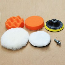 5인치광택패드 자동차광택기 5인치 자동차 연마 디스크 키트 패드 버핑 왁싱 스폰지 양모 휠 광택기 드릴, 한개옵션0
