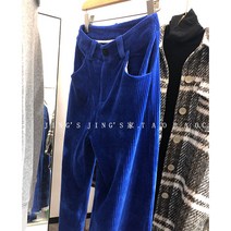 골덴바지 한겨울 겨울 부드러운 남성 베이지 슬림핏 밴딩 루즈핏 청록색 오버핏
