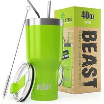 Greens Steel 비스트 40온스 진공 단열 스테인리스 텀블러 퍼플 USA 미국, 20oz, Matte Black